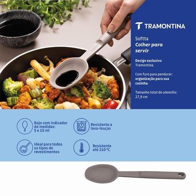Colher Para Servir Softta Em Silicone Cinza - Tramontina 25852160