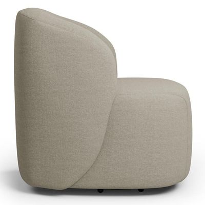 Kit 02 Poltronas Giratória Orgânica Para Sala Living Heidy F04 Linho Bege - Lyam Decor