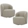 Kit 02 Poltronas Giratória Orgânica Para Sala Living Heidy F04 Linho Bege - Lyam Decor