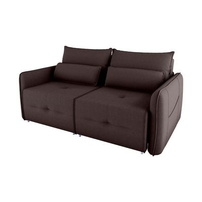 Sofá Cama 2 Lugares Com Com Assentos Divididos Premium Com Almofadas Celine Matrix Suede Marrom