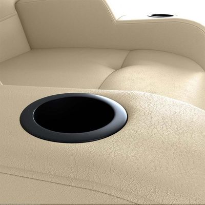 Poltrona Do Papai Reclinável Premium Com Porta Copos E Porta Controle Toro Matrix Sintetico Bege