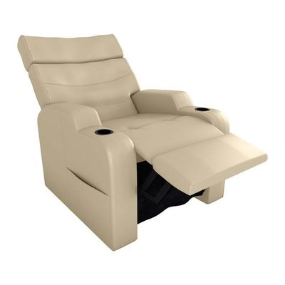 Poltrona Do Papai Reclinável Premium Com Porta Copos E Porta Controle Toro Matrix Sintetico Bege