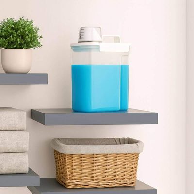 Kit 2 Dispenser com Medidor 1,5L e 3,9L Porta Sabão Amaciante Organizador Lavanderia Coza New Retrô