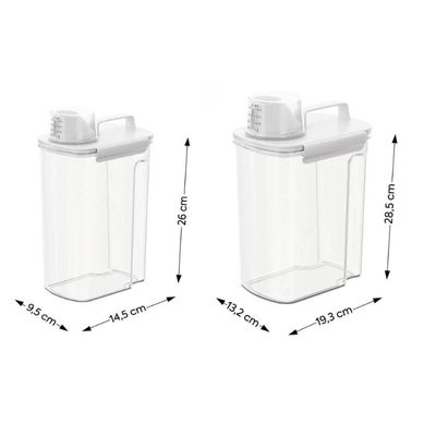 Kit 2 Dispenser com Medidor 1,5L e 3,9L Porta Sabão Amaciante Organizador Lavanderia Coza New Retrô