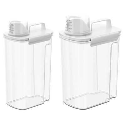 Kit 2 Dispenser com Medidor 1,5L e 3,9L Porta Sabão Amaciante Organizador Lavanderia Coza New Retrô