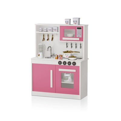 Cozinha Infantil Brincar De Faz De Conta Em MDF Rosa