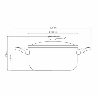 Caçarola Tramontina Milazzo Alumínio 24cm Com Revestimento Antiaderente Starflon Max Amêndoa