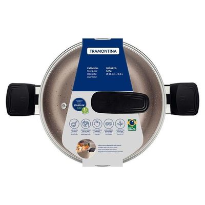 Caldeirão Tramontina Milazzo Alumínio 26cm Com Revestimento Antiaderente Starflon Max Amêndoa