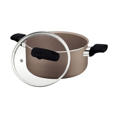 Caçarola Tramontina Milazzo Alumínio 24cm Com Revestimento Antiaderente Starflon Max Amêndoa
