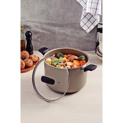 Caldeirão Tramontina Milazzo Alumínio 26cm Com Revestimento Antiaderente Starflon Max Amêndoa