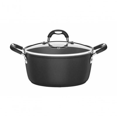 Caçarola Tramontina Mônaco Induction Com Revestimento Antiaderente Starflon Premium Preto Com Tampa 24cm