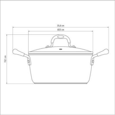 Caçarola Tramontina Mônaco Induction Com Revestimento Antiaderente Starflon Premium Preto Com Tampa 24cm