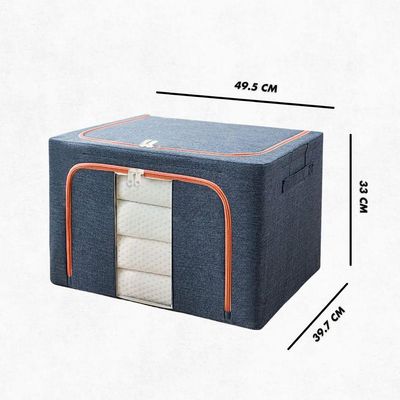 Caixa Organizadora De Roupas Multiuso Dobrável - Azul Escuro
