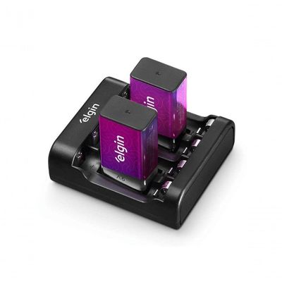 Carregador De Pilhas Elgin Usb Com 2 Unidades Aa 1500mah