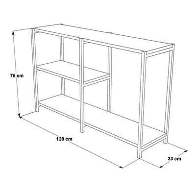 Aparador Industrial Artesania Preto E Imbuia 120cm