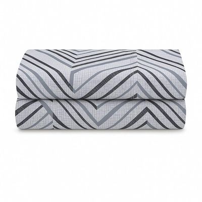 Lençol De Cima Avulso Luar Estampado King 01 Peça Malha 100% Algodão - Cinza Geométrico