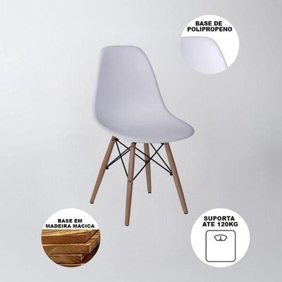 Conjunto De Mesa Eames Eiffel Redonda 120cm Branco + 6 Cadeiras Brancas