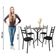 Conjunto De Mesa Sala De Jantar Com 4 Cadeiras Leia Tubular Granito Artefamol Preto