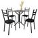 Conjunto De Mesa Sala De Jantar Com 4 Cadeiras Leia Tubular Granito Artefamol Preto
