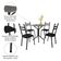 Conjunto De Mesa Sala De Jantar Com 4 Cadeiras Leia Tubular Granito Artefamol Preto