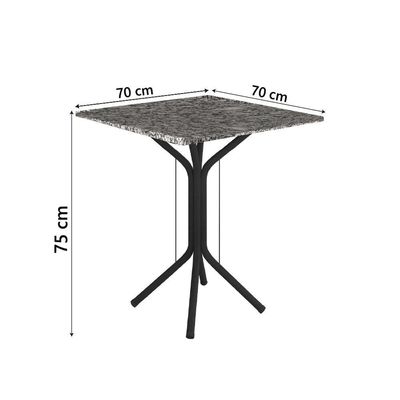 Conjunto De Mesa Sala De Jantar Com 4 Cadeiras Leia Tubular Granito Artefamol Preto