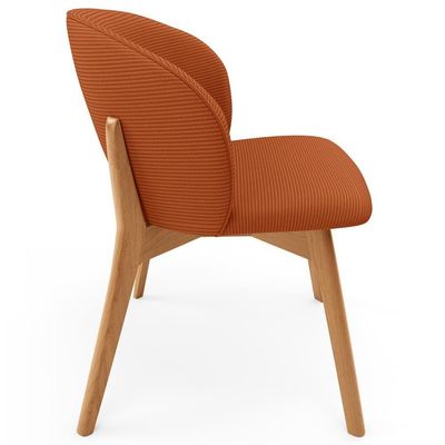 Kit 03 Cadeiras De Jantar E Estar Living Estofada Mia L02 Linho Terracota - Lyam Decor