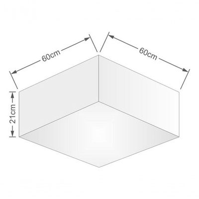Plafon Quadrado Vivare Md-3053 Cúpula Em Tecido 21/60x60cm - Bivolt Preto 127/220v