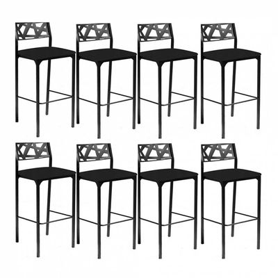 Kit 8 Banquetas Luiza Corino Preto