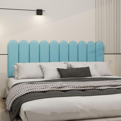 Cabeceira Nuvem King Size Facil Instalação 10 Placas 45x20cm Azul Bebe