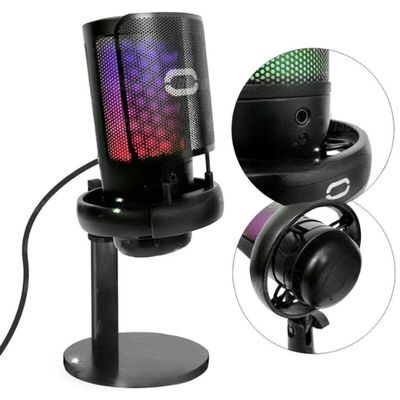 Microfone Gamer Rgb Usb Para Pc Mt1060r (preto)