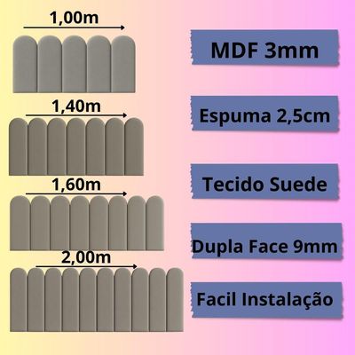 Cabeceira King Size Design Nuvem 45cm 10 Placas Em Suede Rosa Bebe