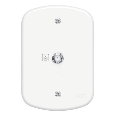 Conjunto Tomada Para Antena De Tv Para Cabo Coaxial De 75 Ohms Blanc - 0144 - Fame Conj.tom.antena Tv C-p Sb 0144 Fame