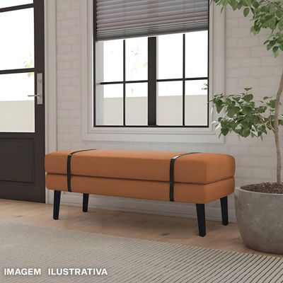 Banco Estofado Viena 1,20m Veludo Terracota - Inova Decorações