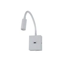 Arandela Nordecor Aine Usb Led Com Interruptor Bivolt Branco 3000k