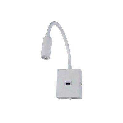 Arandela Nordecor Aine Usb Led Com Interruptor Bivolt Branco 3000k