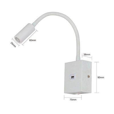 Arandela Nordecor Aine Usb Led Com Interruptor Bivolt Branco 3000k