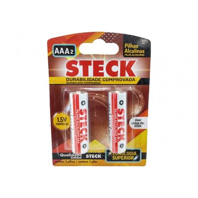 Pilha Steck Alcalina Aaa 2Pcs Blister
