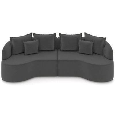 Sofá 4 Lugares Orgânico Sala De Estar Living 290cm Ekos K01 Veludo Cinza - Lyam Decor