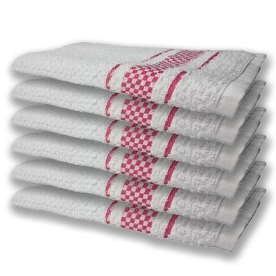 12 Panos de Prato Atoalhado Felpudo Premium Rosa
