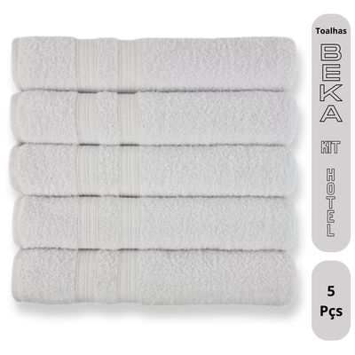 Kit 5 Toalhas de banho para Hoteis Super Grossa Felpuda e Macias 100% Algodão Beka Luxo Branco