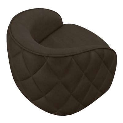 Poltrona Decorativa Para Sala Living Olimpo M03 Veludo Marrom - Lyam Decor