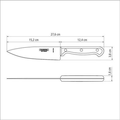 Faca Chefe Tramontina Ultracorte 6" Inox Preta
