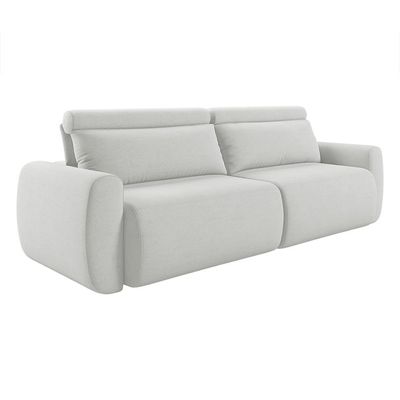 Sofá 5 Lugares Retrátil e Reclinável City Linho Cru 280 cm