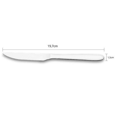Jogo 24 Facas de Churrasco Aço Inox 19,7cm Siena Brinox Cozi