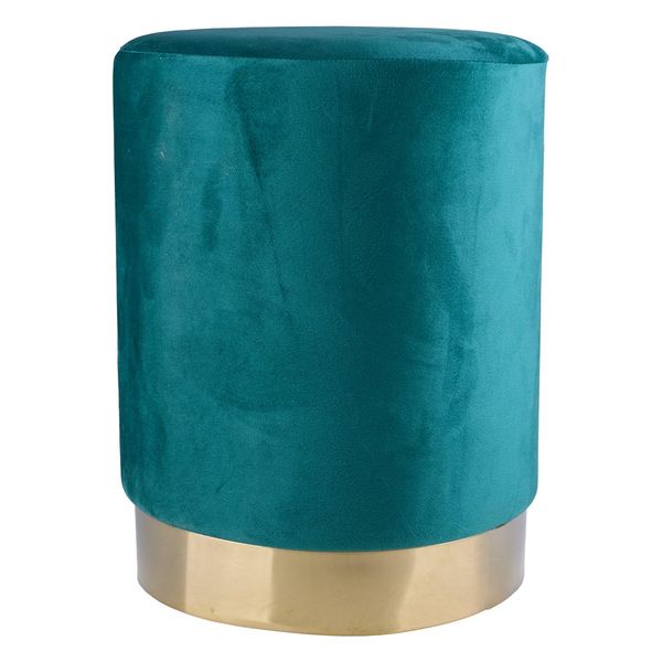 Puff Redondo Cazza Soho 35cm Suede Verde