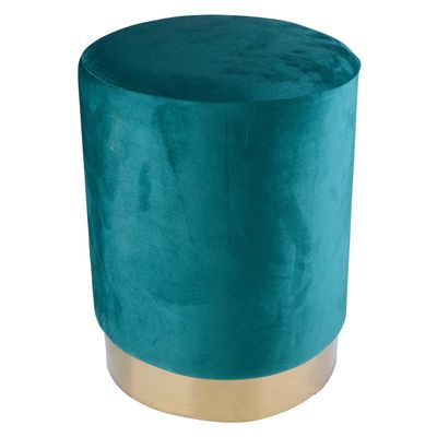 Puff Redondo Cazza Soho 35cm Suede Verde