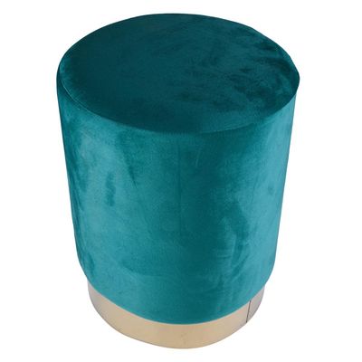 Puff Redondo Cazza Soho 35cm Suede Verde