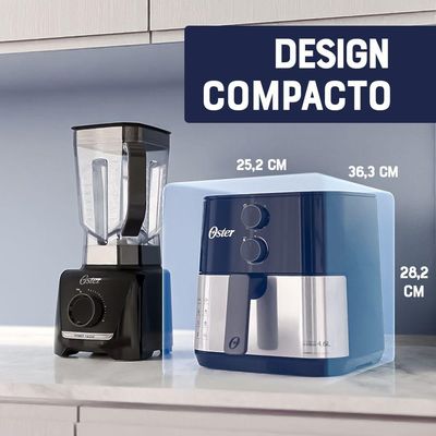 Kit Blender Power Inox E Fritadeira Inox Compact 4,6L Oster 110V