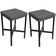 Kit 02 Banquetas Baixa Bar Cozinha Sala De Jantar Preto Stella L02 Linho Cinza Escuro - Lyam Decor