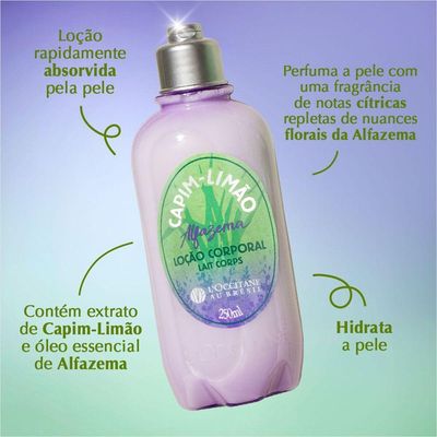 L'occitane Capim Limão Alfazema Loção Corporal Desodorante 250ml